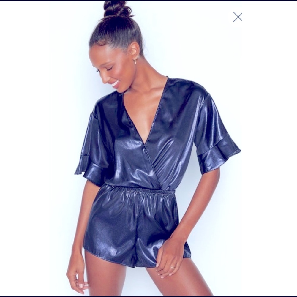 Victoria Secret navy blue sparkly romper